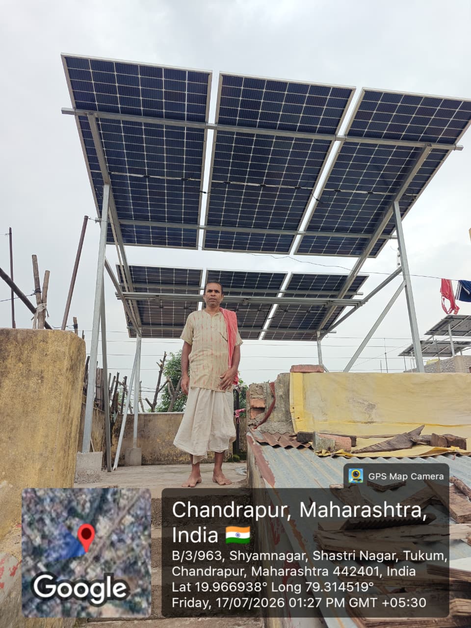 Residential rooftop solar installation
